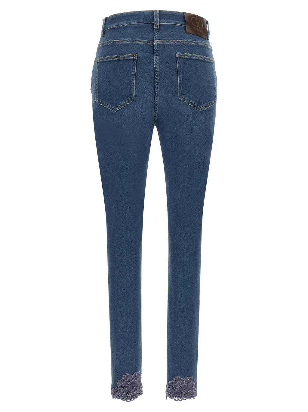 Blue Lamb Fur High-Waisted Jean
