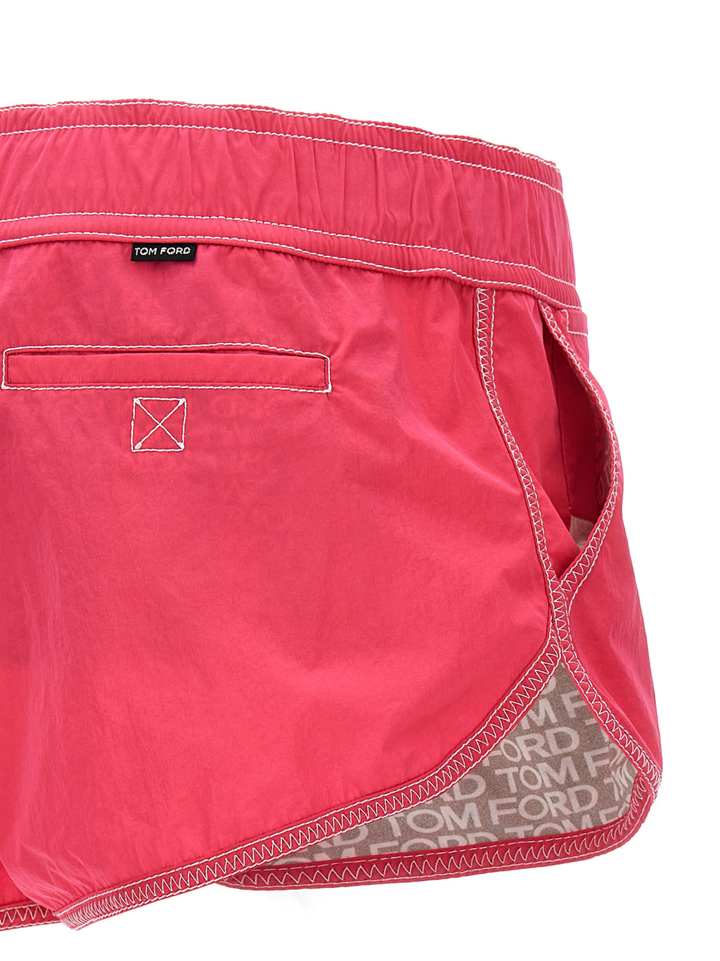 Fuchsia Polyamide Bermuda Shorts