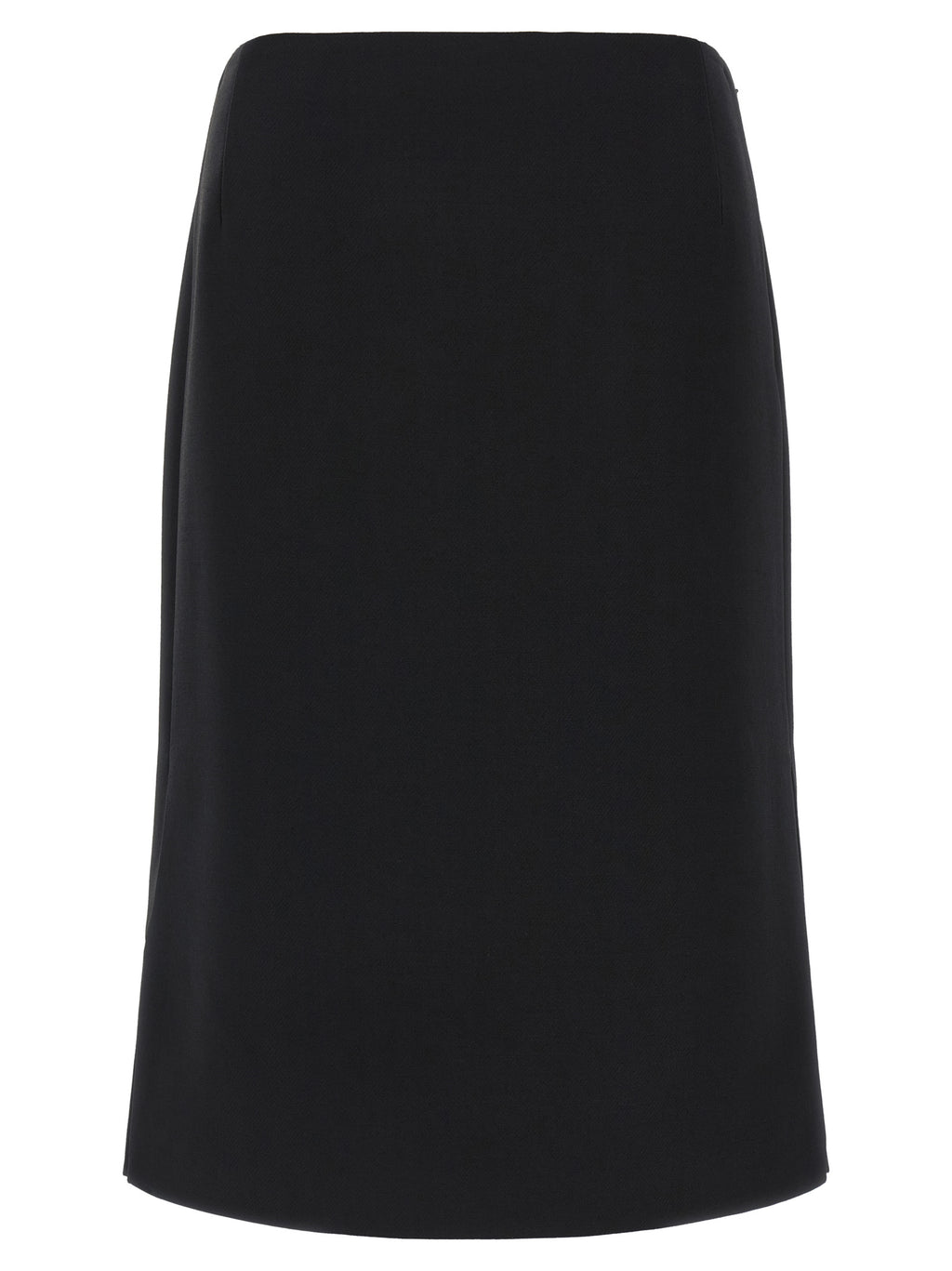 Black Wool Midi Skirt