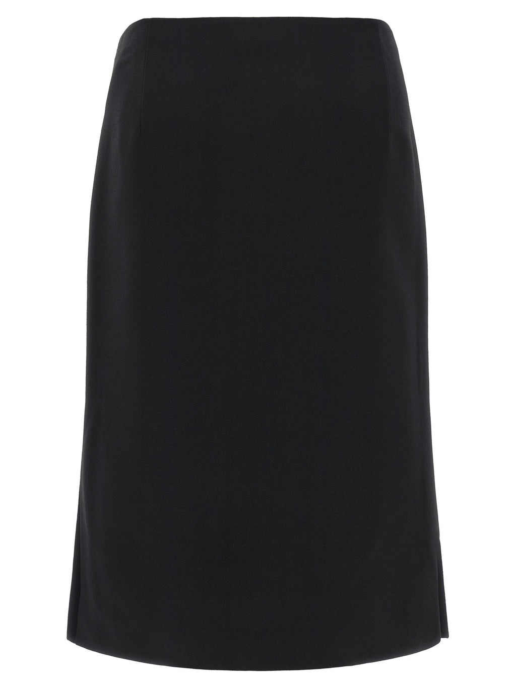 Black Wool Midi Skirt