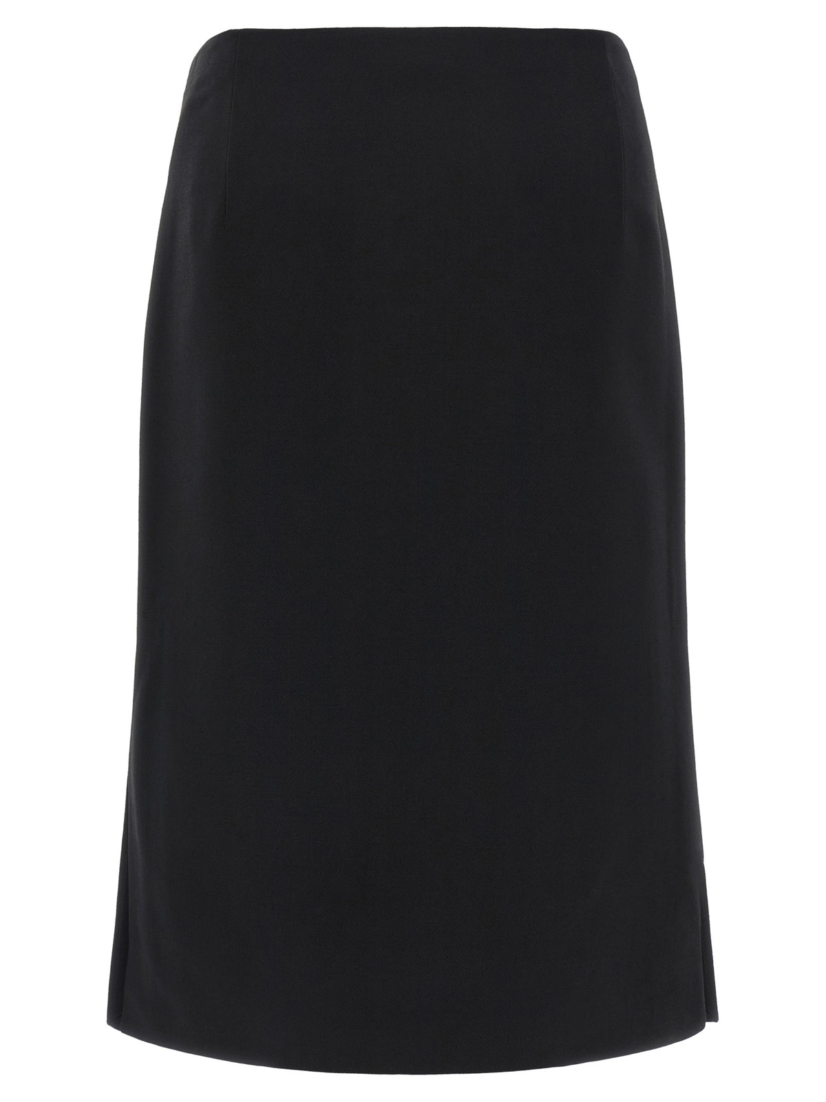 Black Wool Midi Skirt