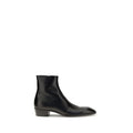 Black Calf Leather Bos Taurus Ankle Boots