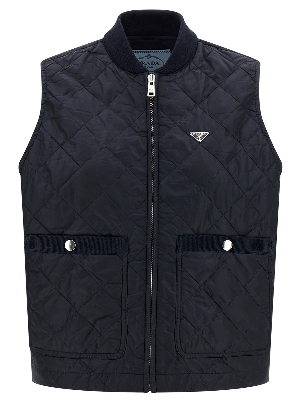 Blue Recycled Polyamide Sleeveless Jacket