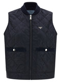 Blue Recycled Polyamide Sleeveless Jacket