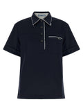 Blue Cotton Polo Shirt