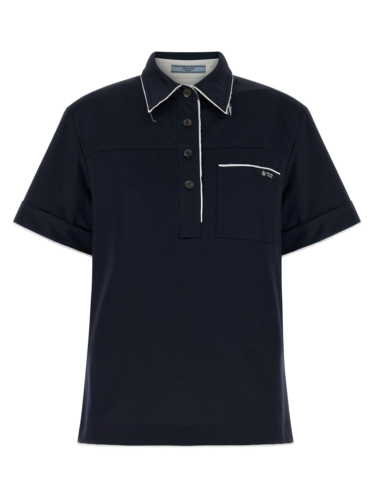 Blue Cotton Polo Shirt