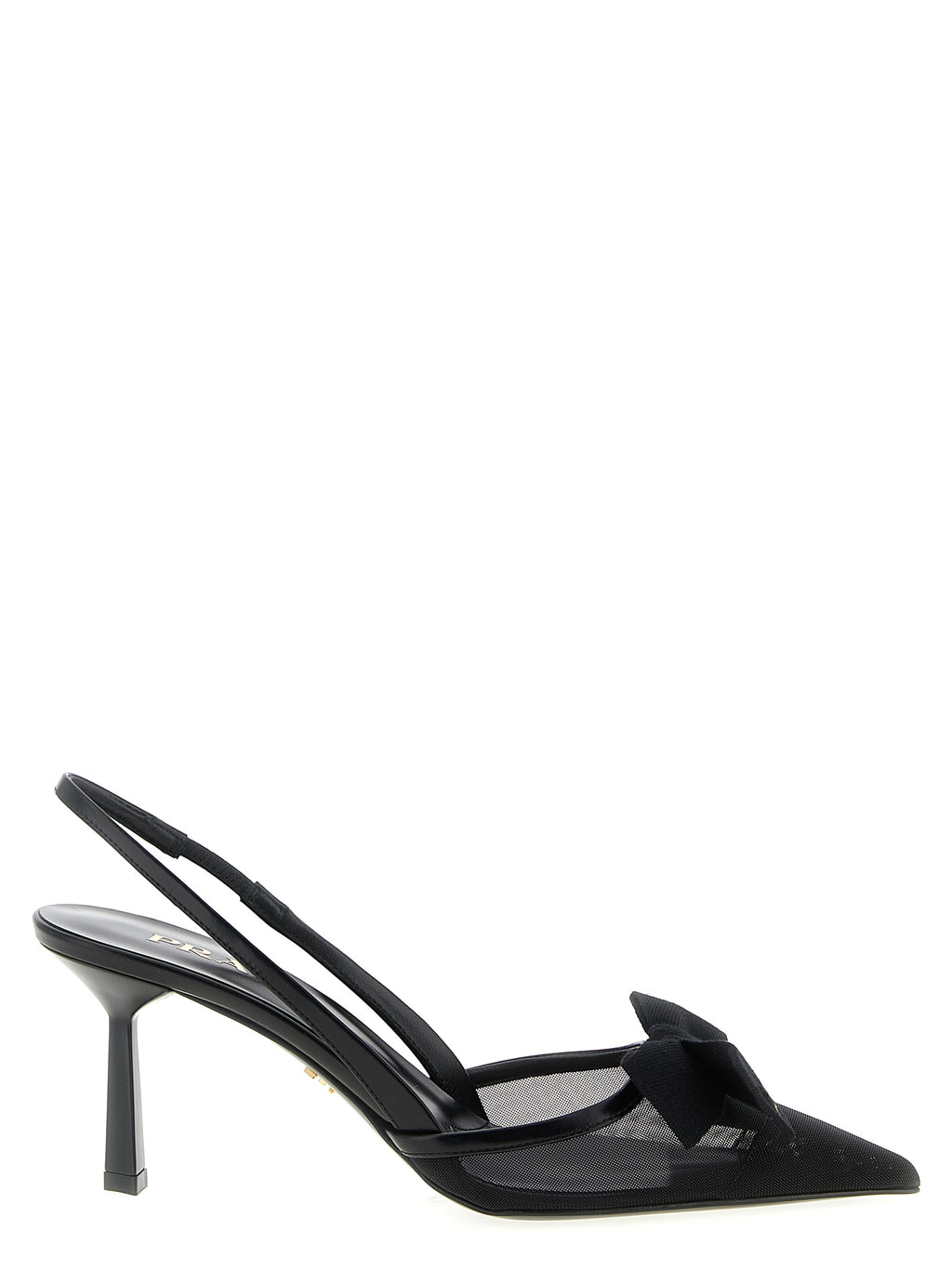 Black Polyamide Mid Heel Pumps