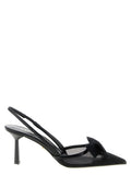 Black Polyamide Mid Heel Pumps