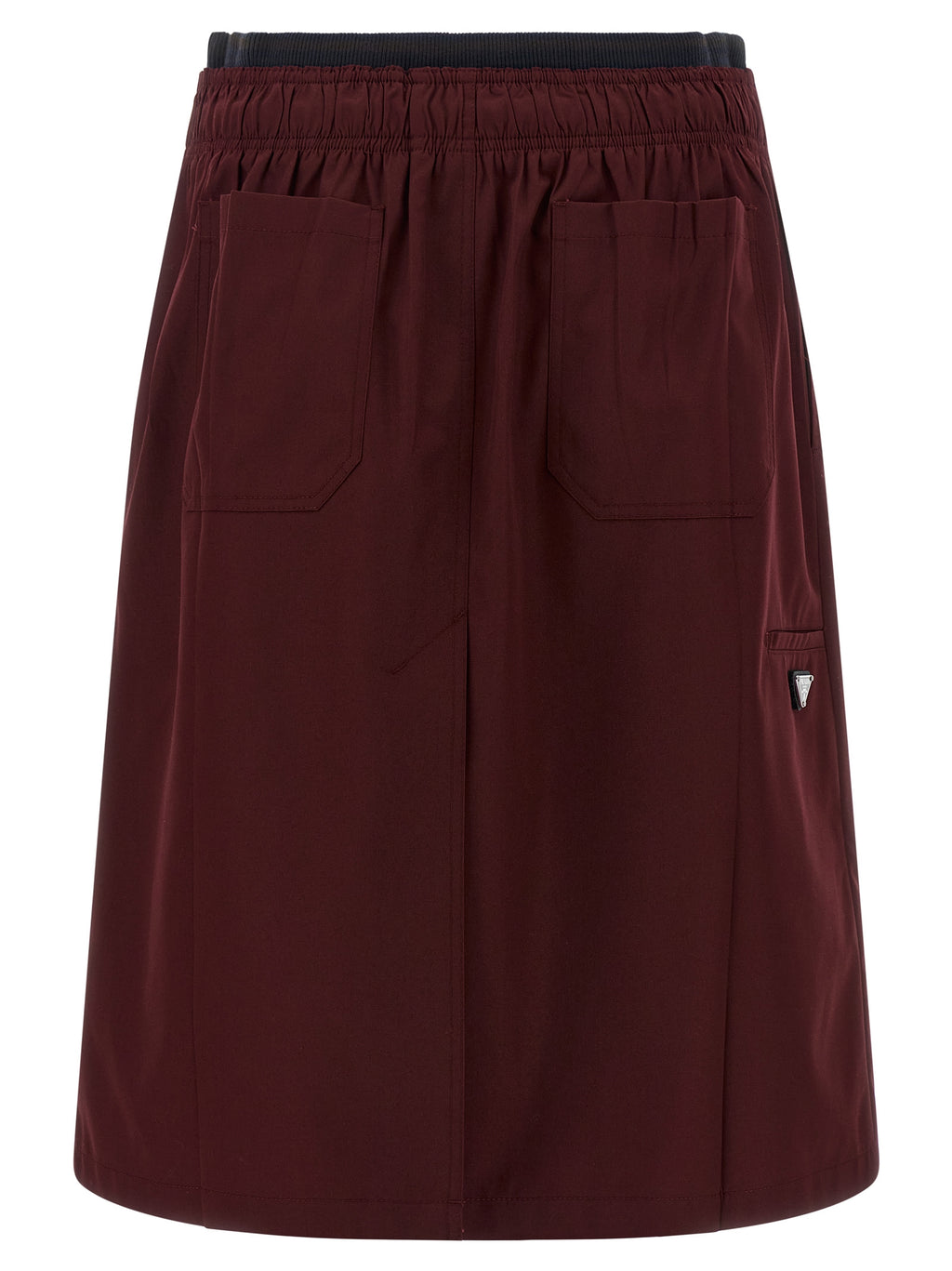 Bordeaux Polyester Midi Skirt
