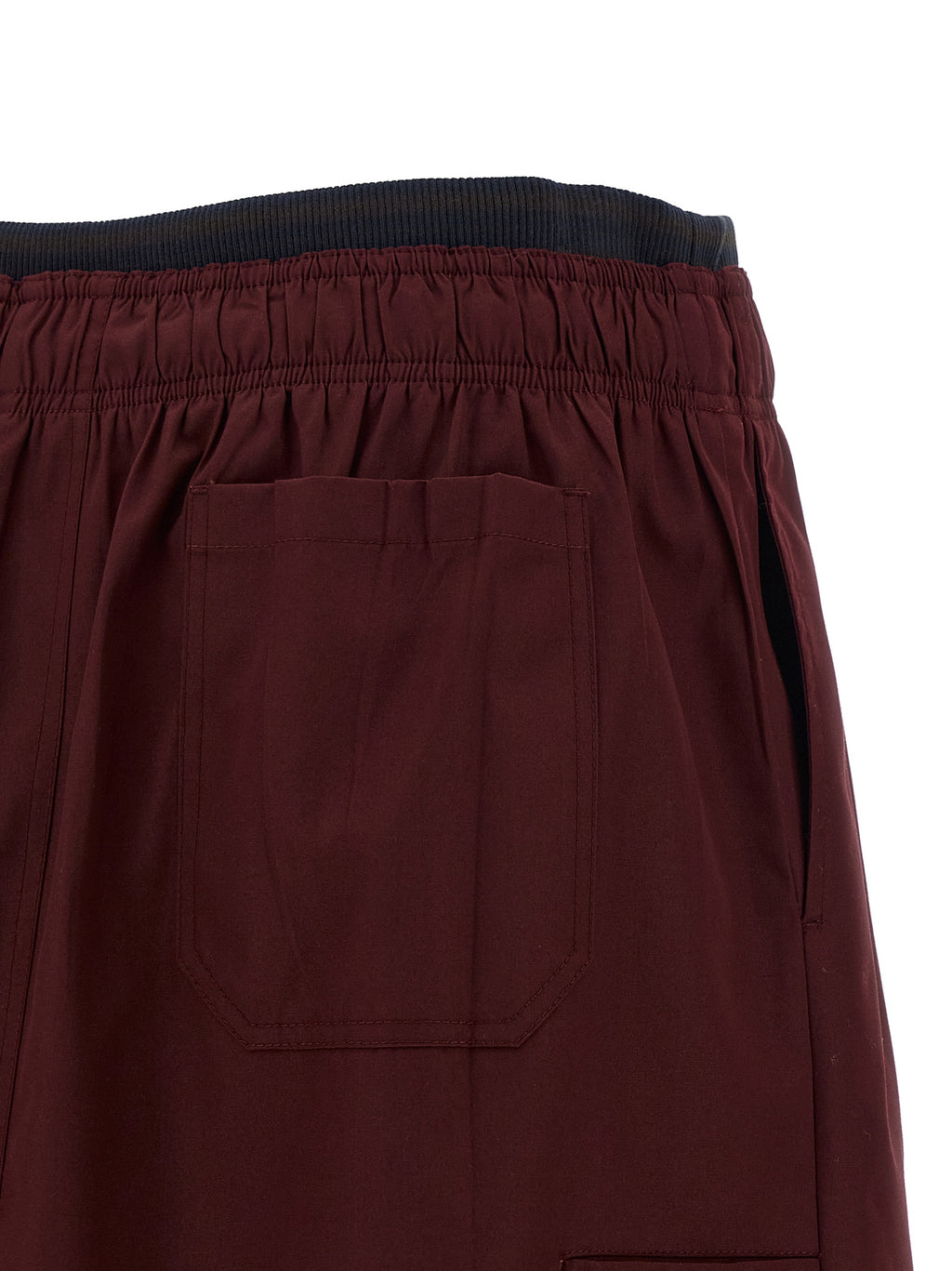 Bordeaux Polyester Midi Skirt