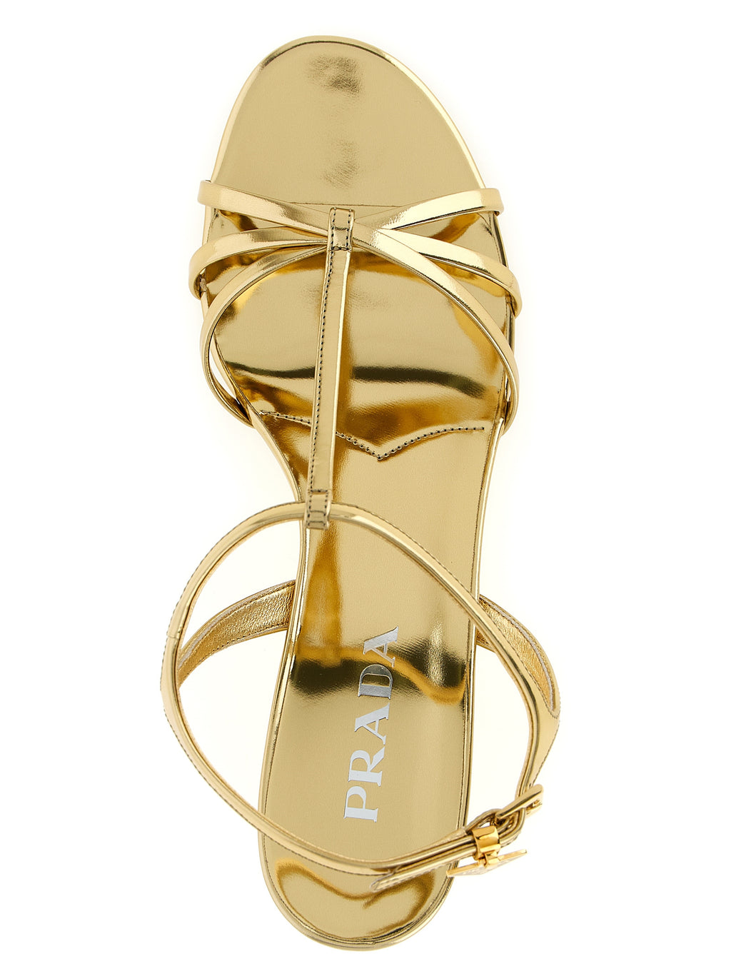 Gold Calfskin Wedge Sandals