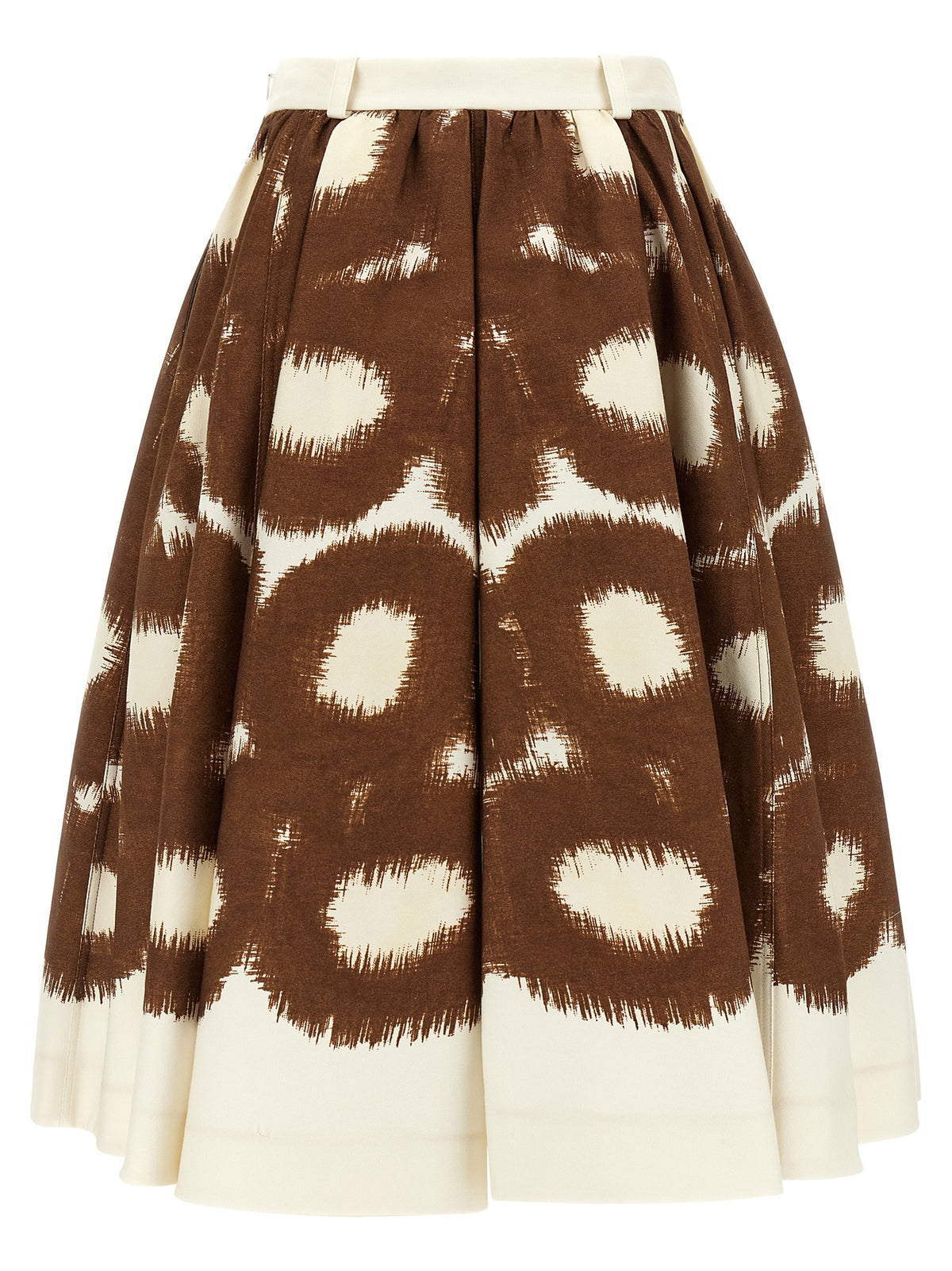 Brown Cotton Midi Skirt
