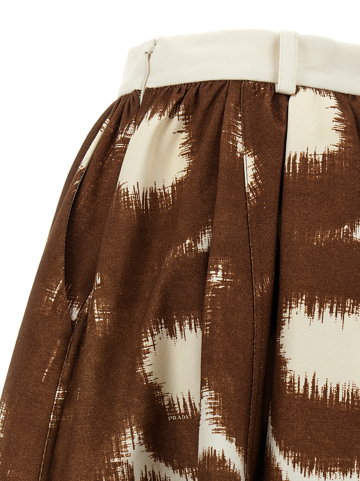 Brown Cotton Midi Skirt