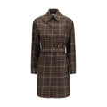 Brown Cotton Casual Dress