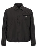 Black Recycled Polyamide Full-Length Jacket