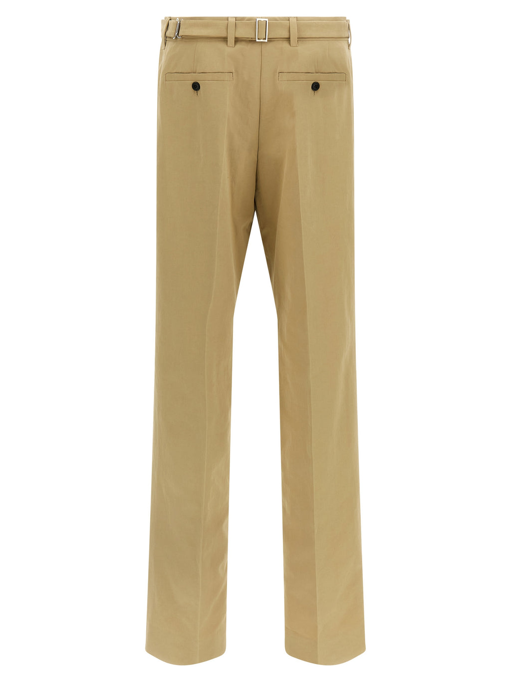 Beige Cotton Casual Pants
