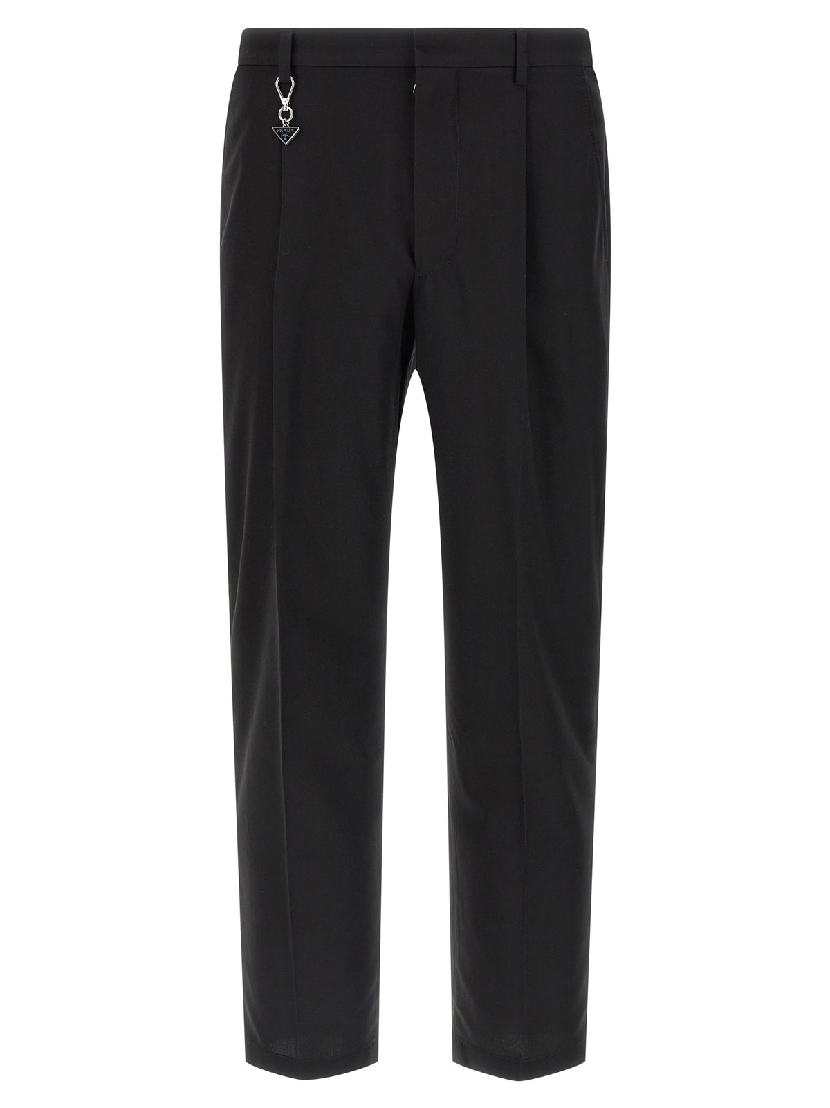 Black Cotton Casual Pants