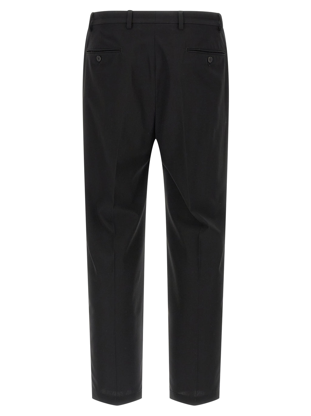 Black Cotton Casual Pants