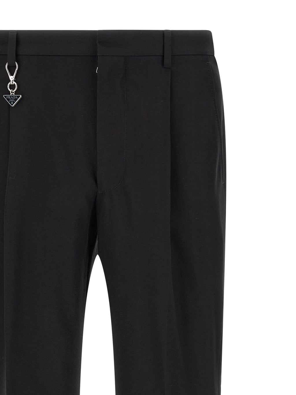 Black Cotton Casual Pants