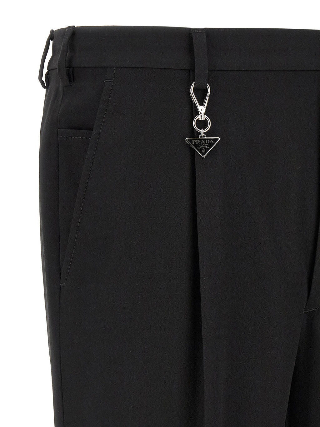 Black Cotton Casual Pants