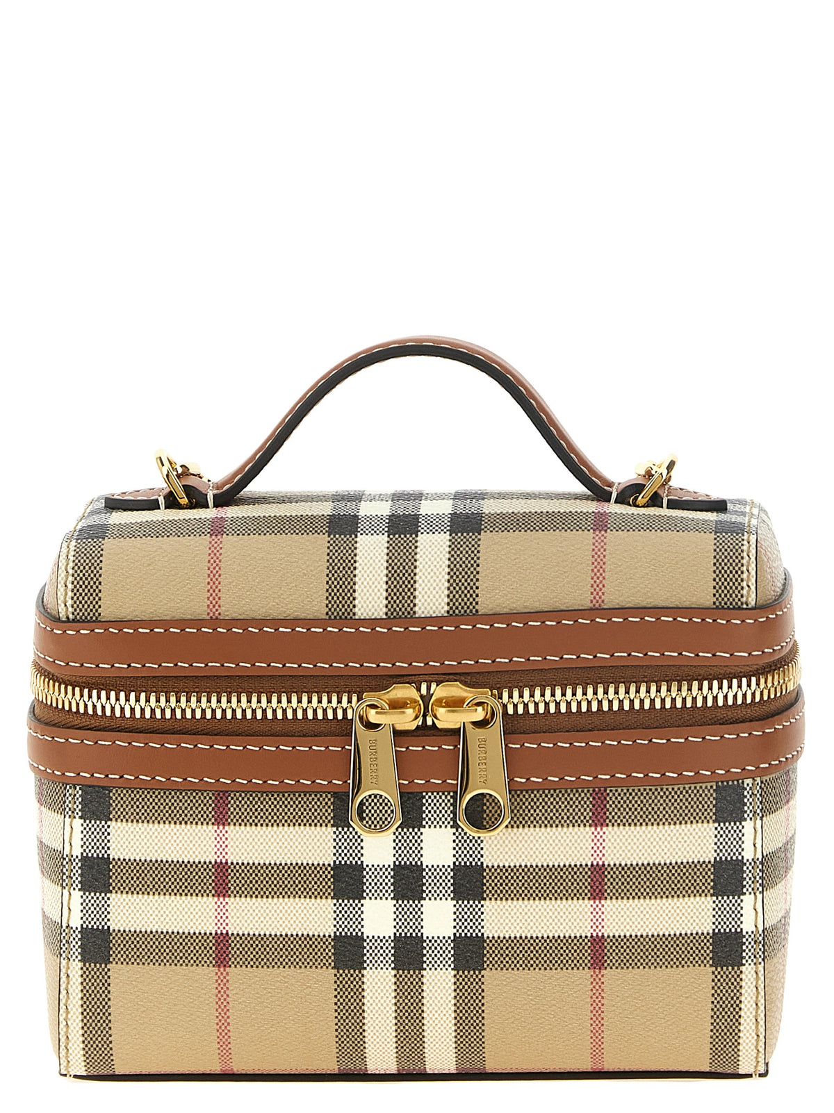 Beige Polyethylene Crossbody Bag
