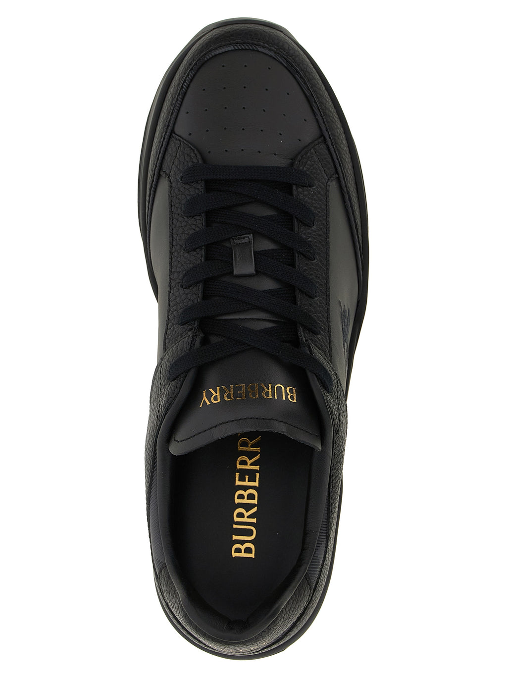 Black Leather Chunky Sneakers