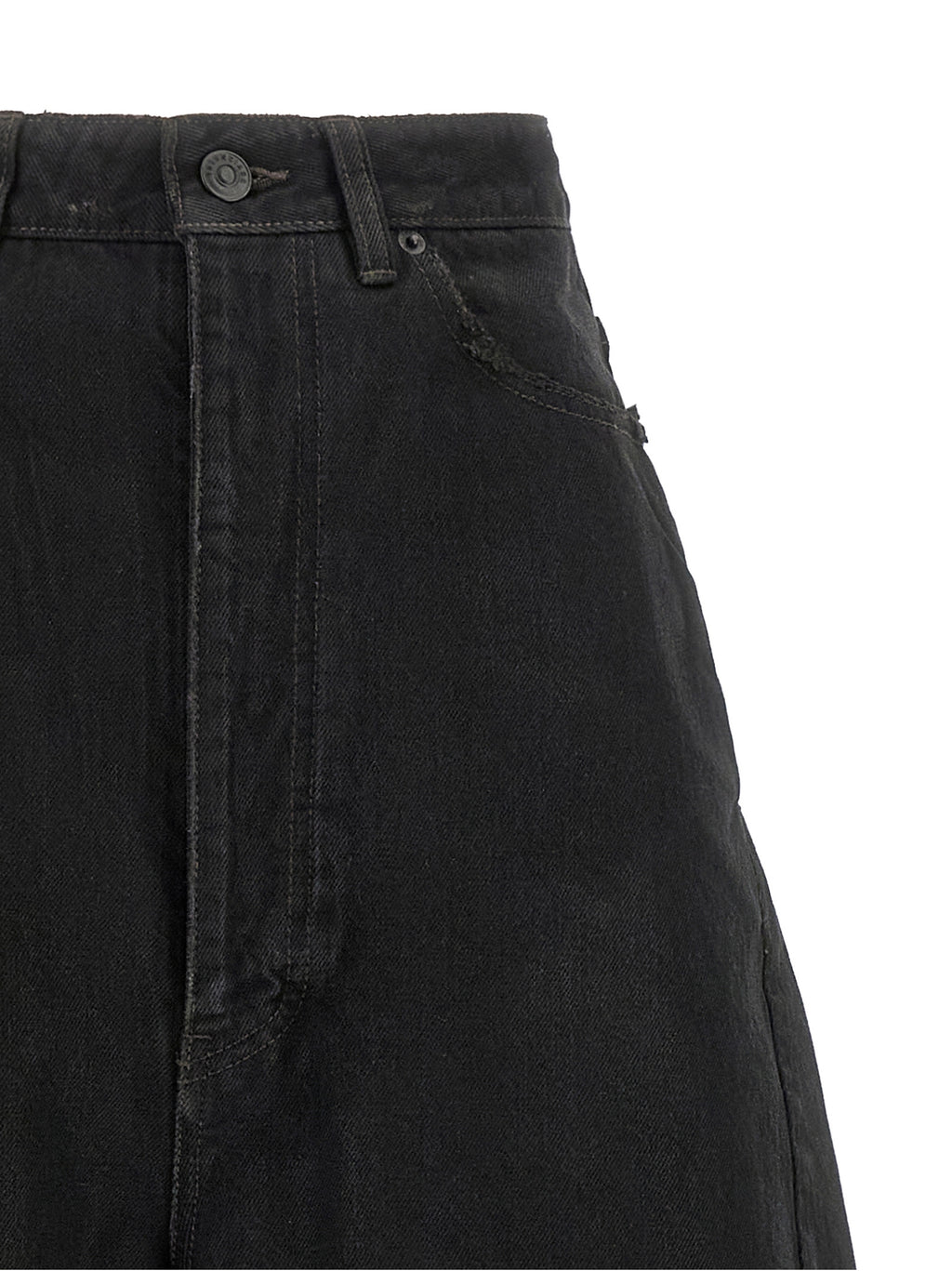 Black Cotton High-Waisted Jean