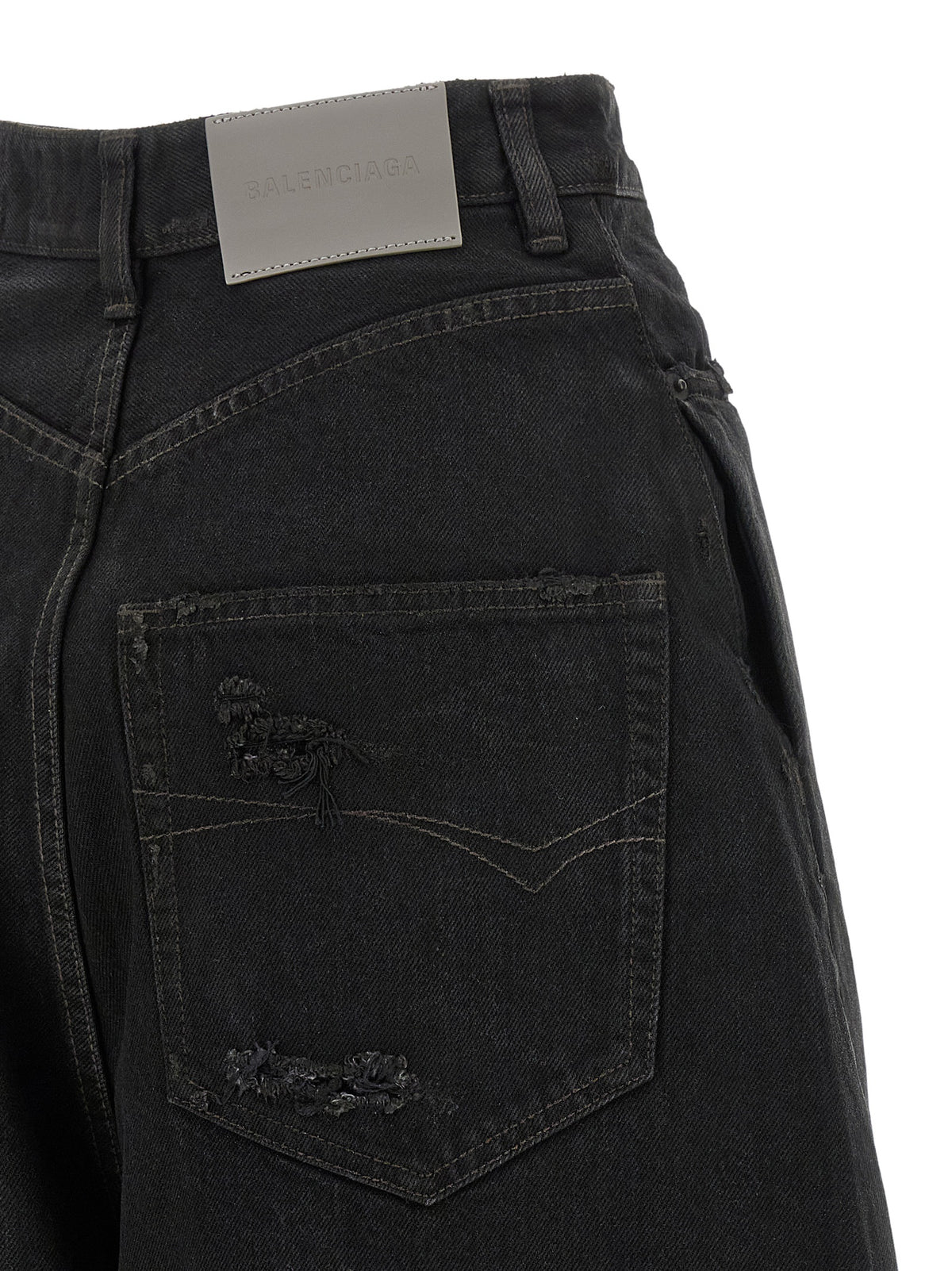 Black Cotton High-Waisted Jean
