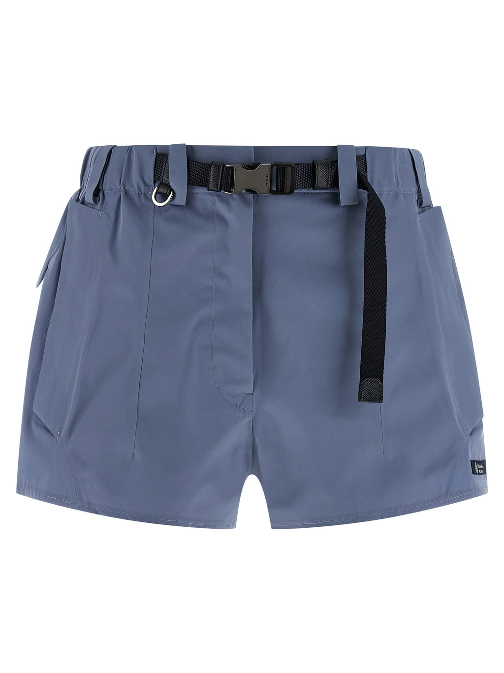 Blue Polyester Bermuda Shorts