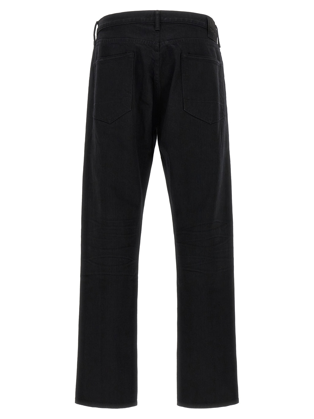 Black Cotton Straight-Leg Jeans