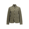 Bicolor Cotton Full-Length Jacket