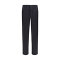 Blue Cotton Casual Pants
