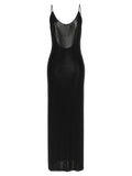 Black Viscose Long Dress