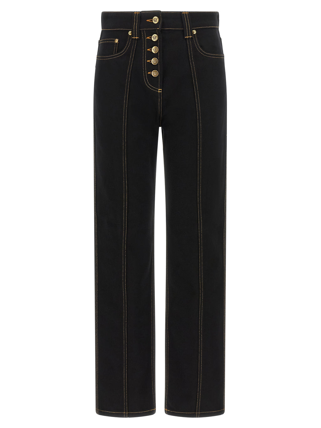 Black Cotton High-Waisted Jean