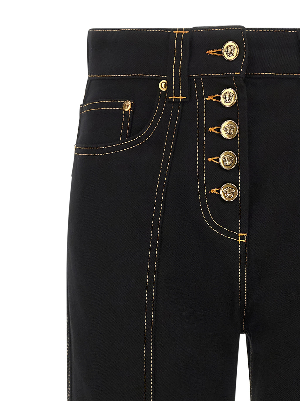 Black Cotton High-Waisted Jean