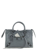 Gray Lamb Leather Handbag