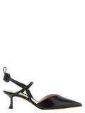 Black Calfskin Mid Heel Pumps