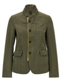 Bicolor Cotton Full-Length Jacket