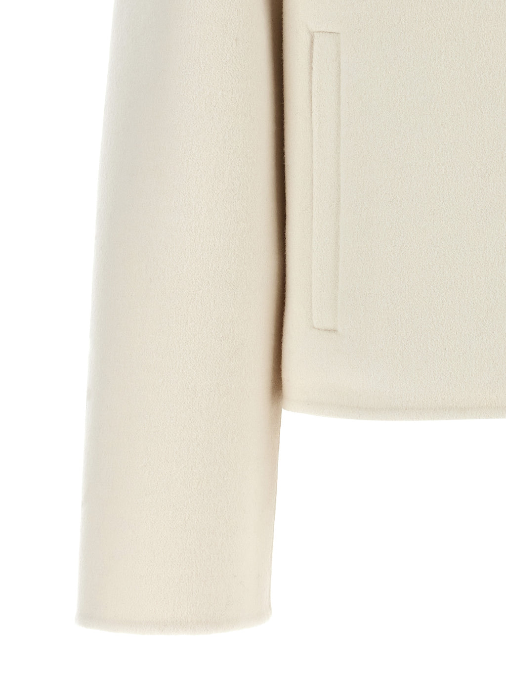 White Virgin Wool Full-Length Jacket