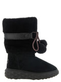 Black Lamb Leather Flat Boots