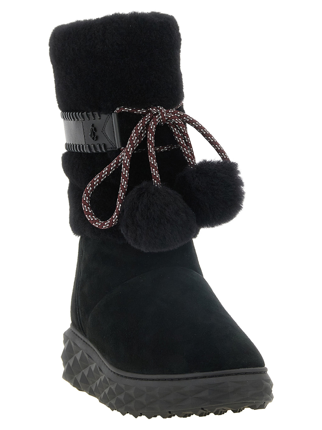 Black Lamb Leather Flat Boots