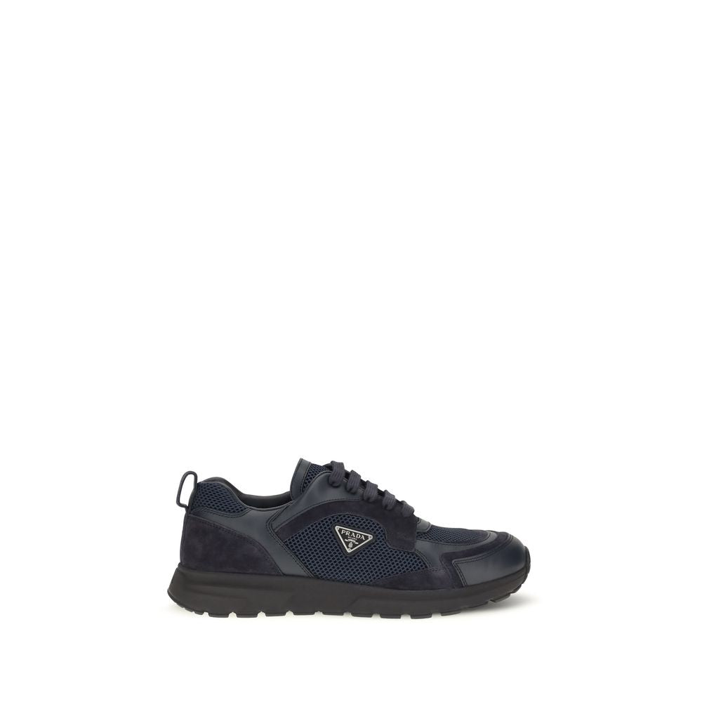 Blue Fabric Athletic Sneakers