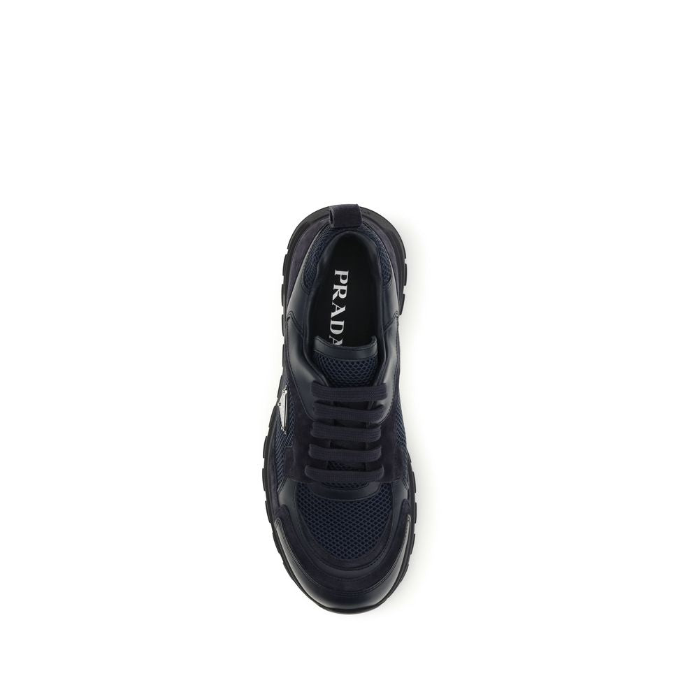 Blue Fabric Athletic Sneakers