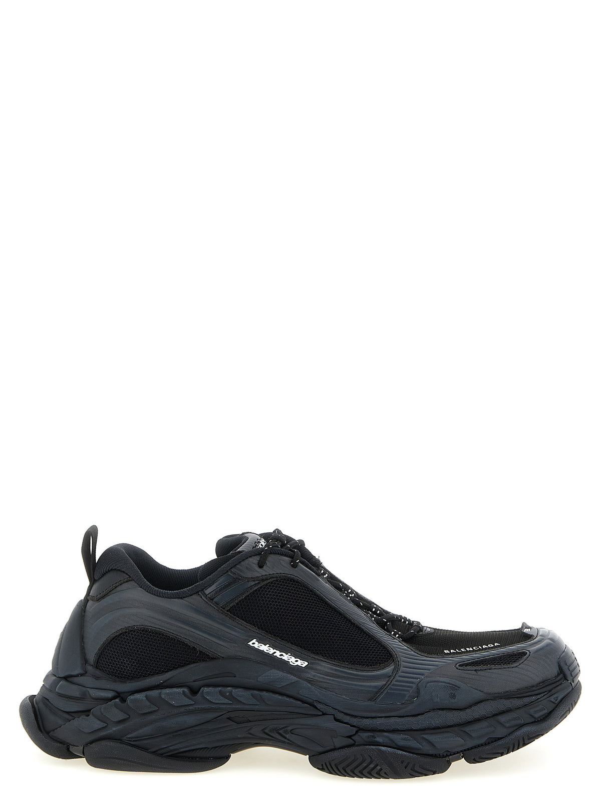 Black Polyethylene Athletic Sneakers