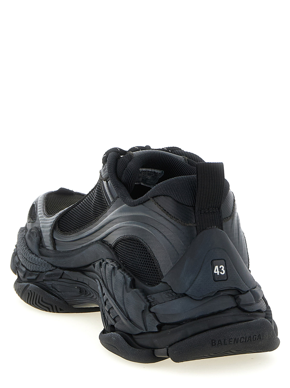 Black Polyethylene Athletic Sneakers
