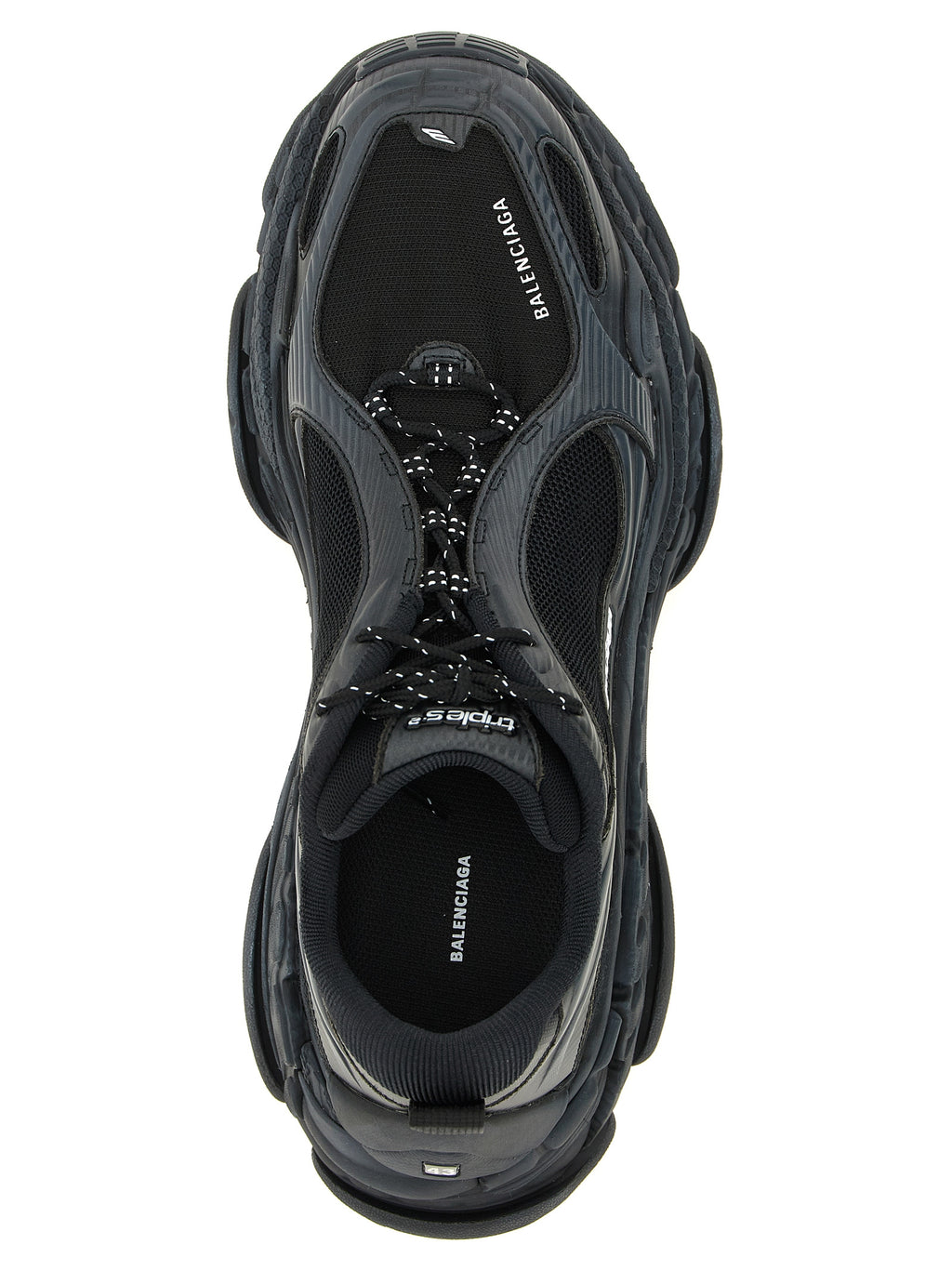 Black Polyethylene Athletic Sneakers