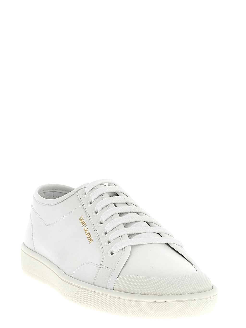 White Calfskin Low Top Sneakers