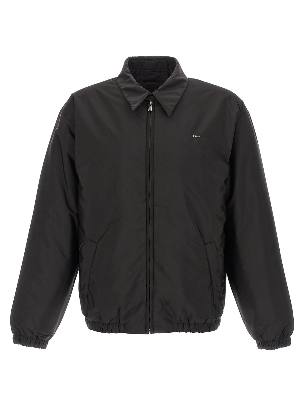 Black Recycled Polyamide Full-Length Jacket