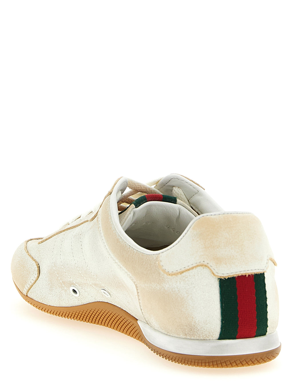 Beige Calfskin Low Top Sneakers