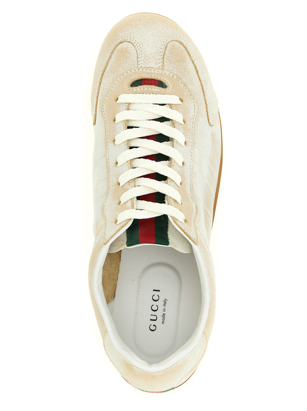 Beige Calfskin Low Top Sneakers